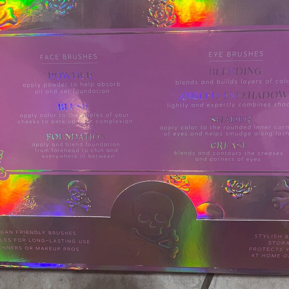 8 piece pink skull make up brush set! BRAND NEW - Picture 2 of 4